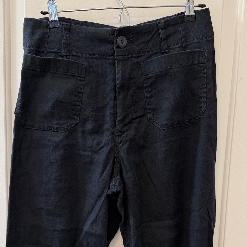 Anthropologie Maeve Colette Black High-Waisted Linen Pants 29/8